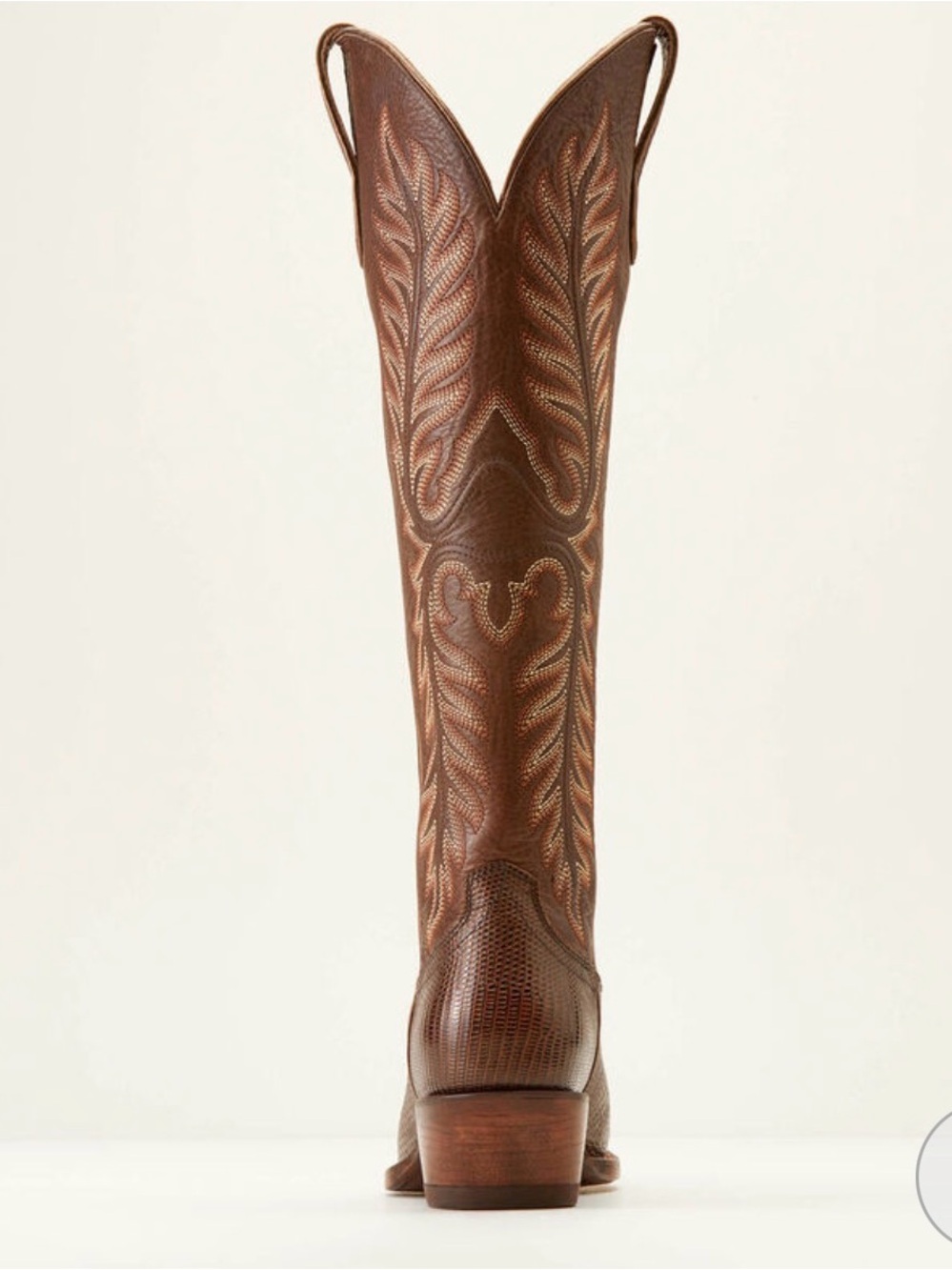NWT Ariat Chocolate Brown Embossed Lizard-Texture Knee-High Western Boot SZ 9 - Picture 5 of 16